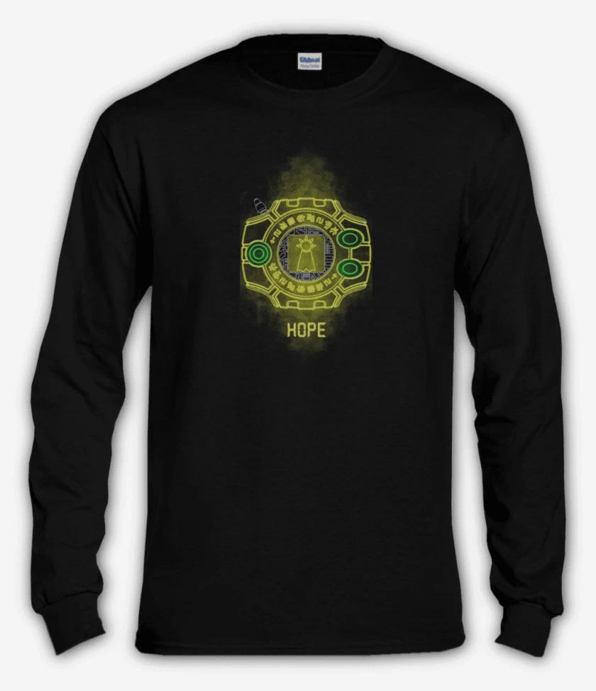 Polera manga larga Negro de digimon hope