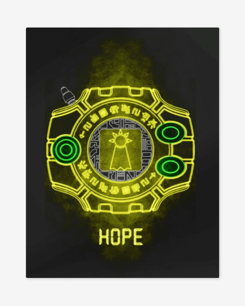 Print metalico Negro de digimon hope