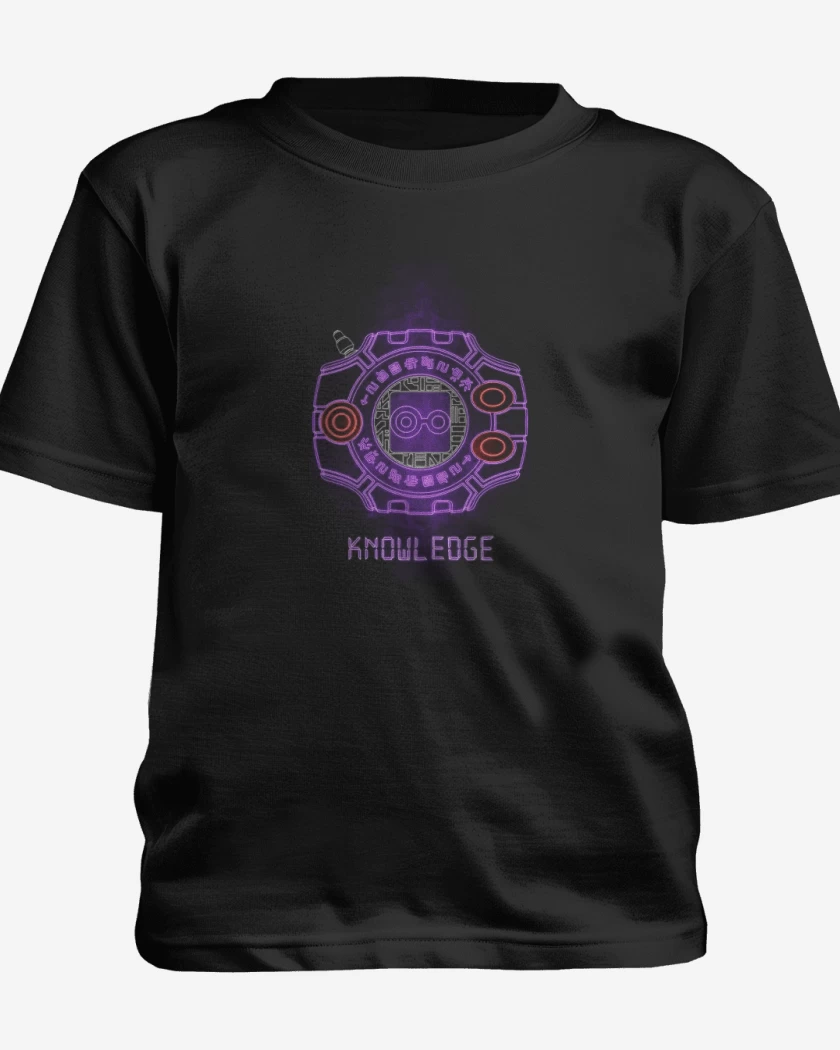 Polera de niño Negro de Digimon knowledge