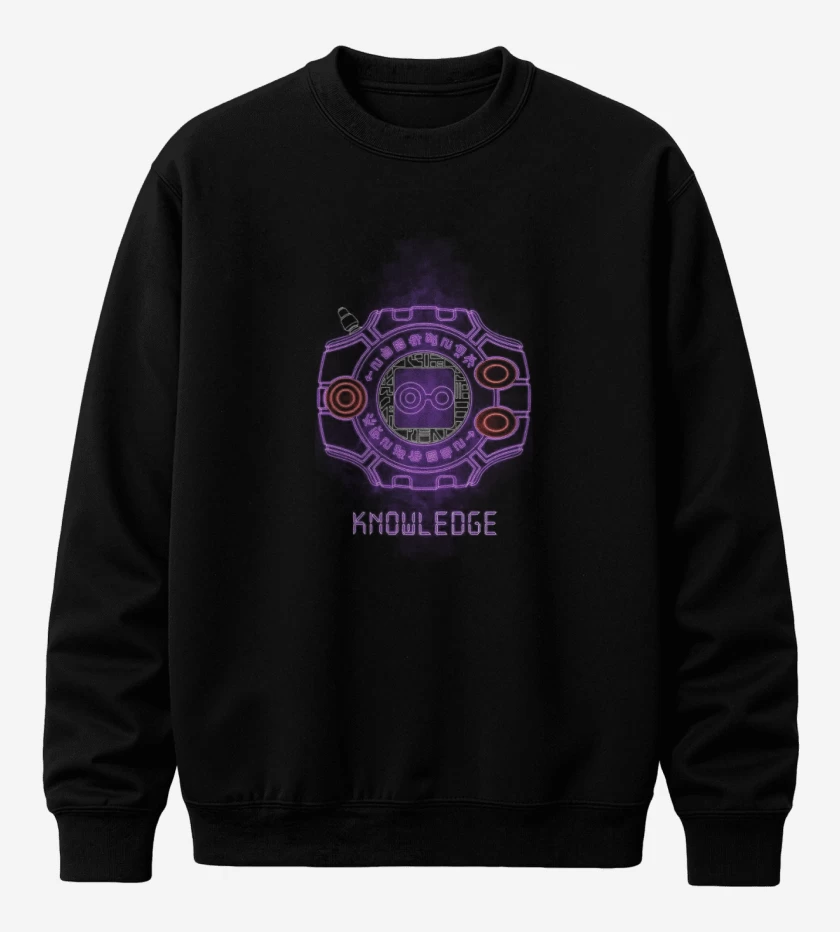 Poleron polo Negro de Digimon knowledge