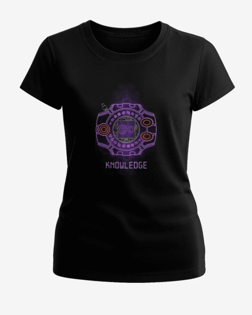 Polera de Mujer Negro de Digimon knowledge
