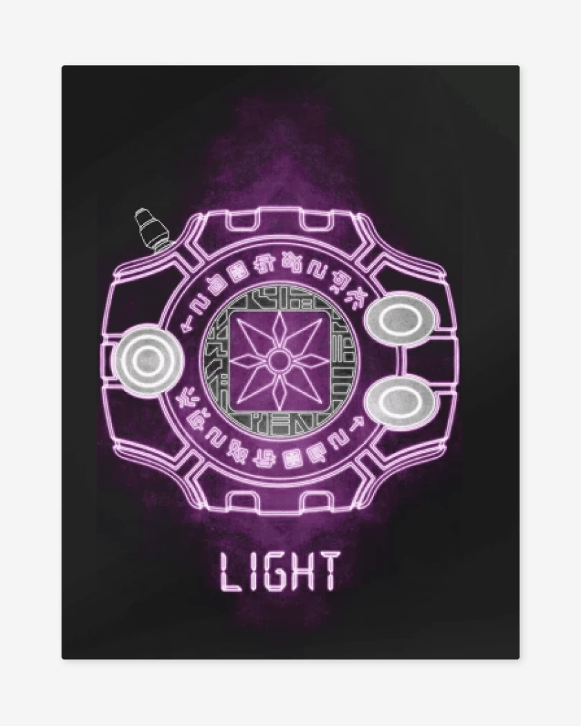 Print metalico Negro de digimon light