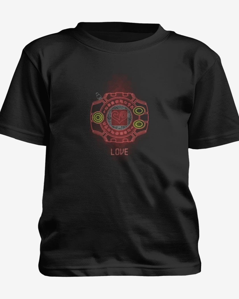 Polera de niño Negro de Digimon love