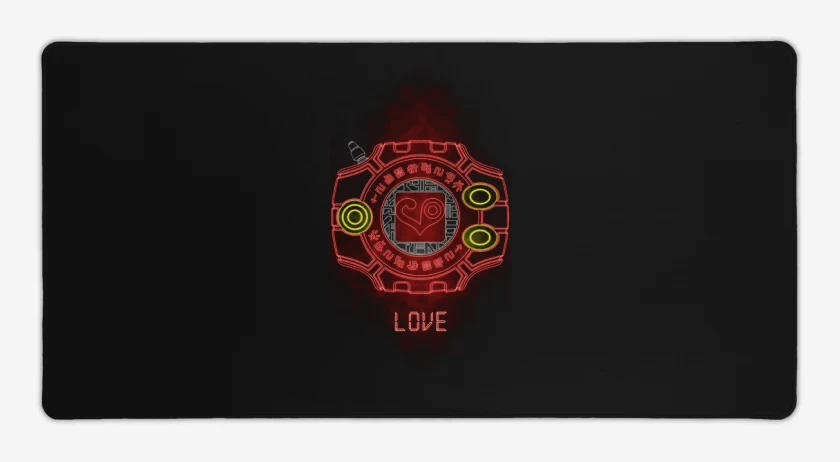 Mouse pad Gamer Negro de Digimon love