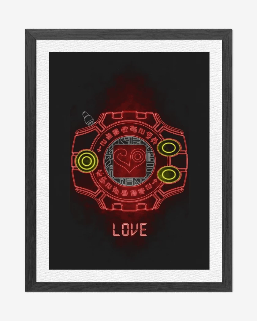 Cuadro decorativo Negro de Digimon love