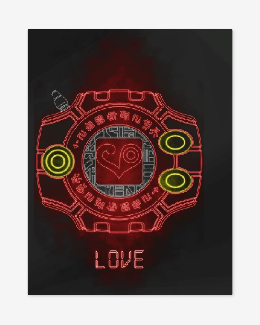 Print metalico Digimon love