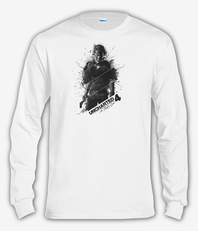 Polera manga larga Blanco de Uncgarted 4