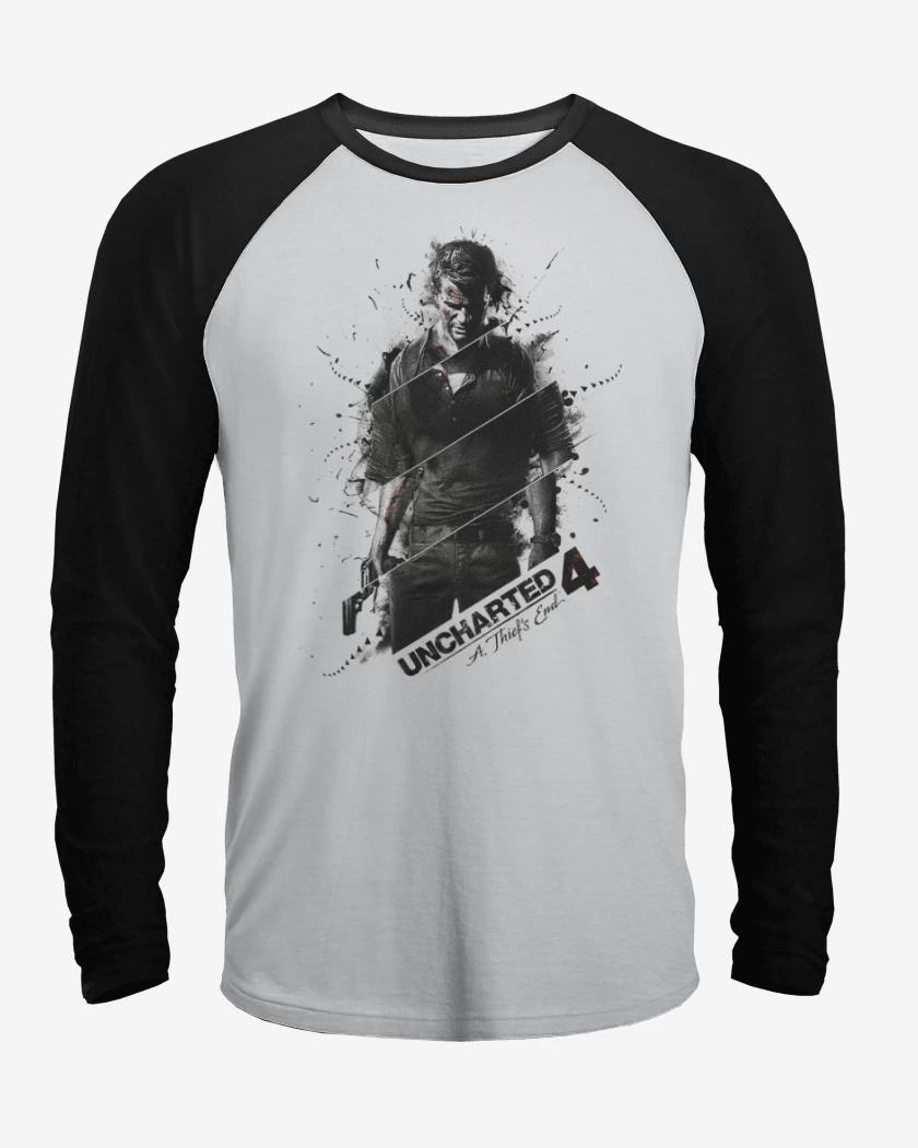 Polera Raglan Blanco / Negro de Uncgarted 4