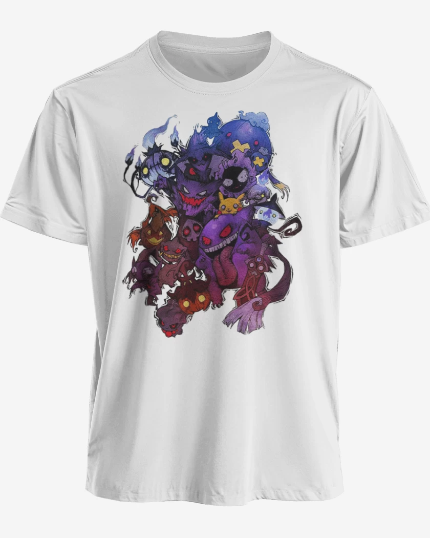 Polera premium Blanco de Pokemones fantasmas