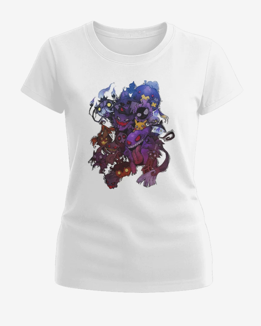 Polera de Mujer Blanco de Pokemones fantasmas