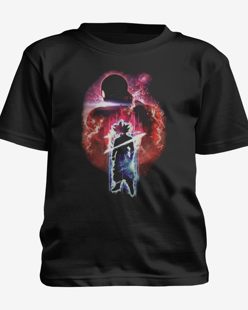 Polera de niño Negro de Goku vs jiren