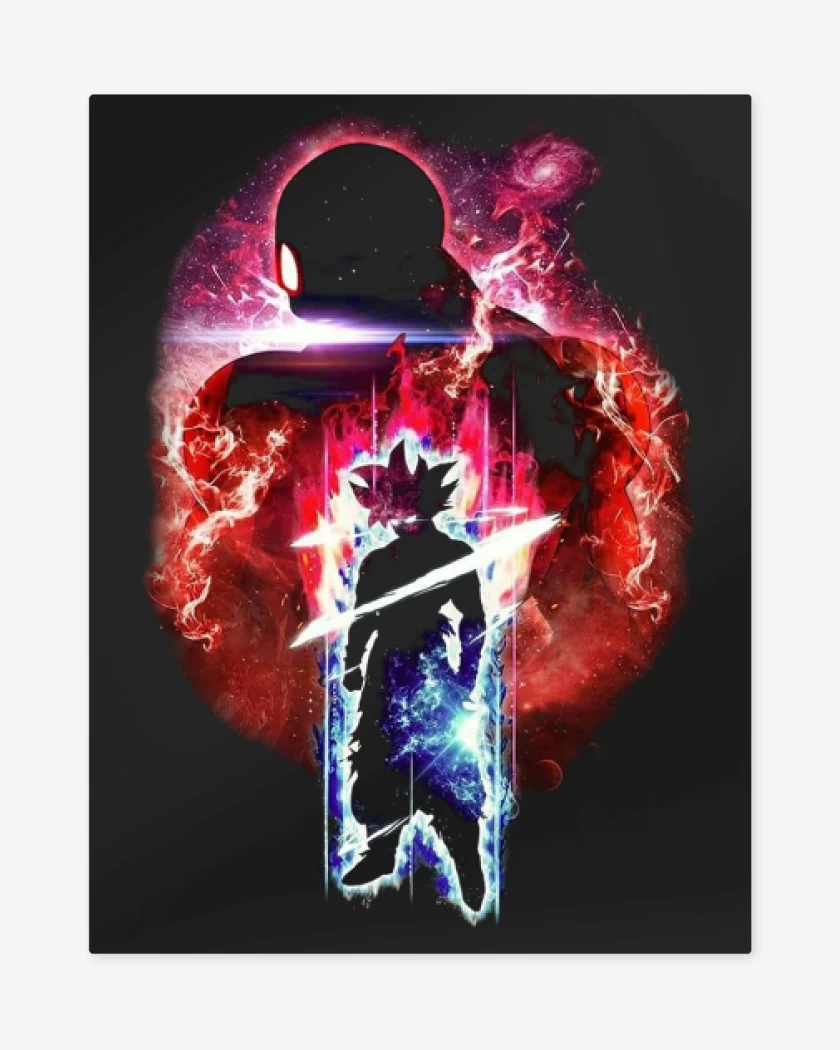Print metalico Negro de Goku vs jiren
