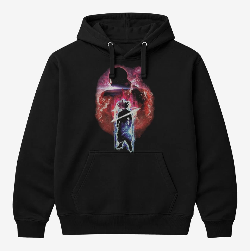 Polerón Canguro Negro de Goku vs jiren