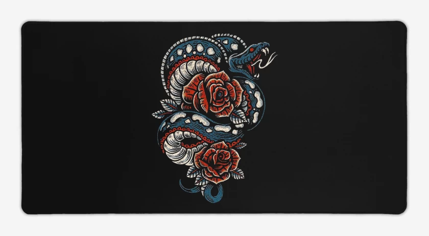 Mouse pad Gamer Negro de Snake and roses