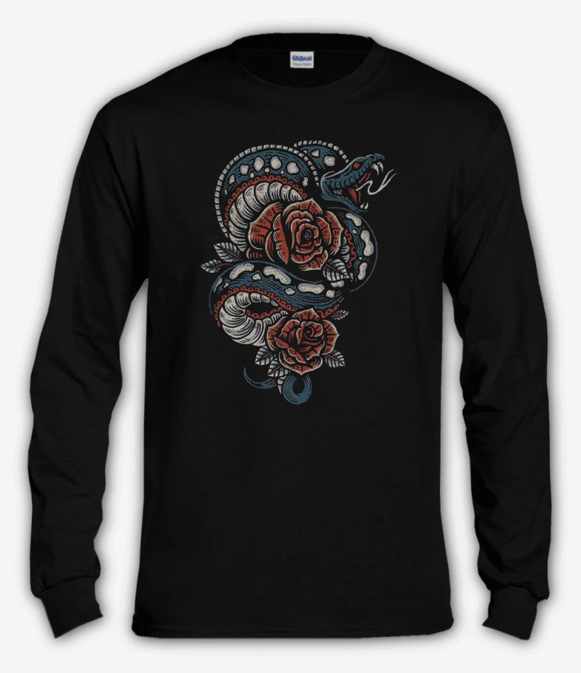 Polera manga larga Negro de Snake and roses