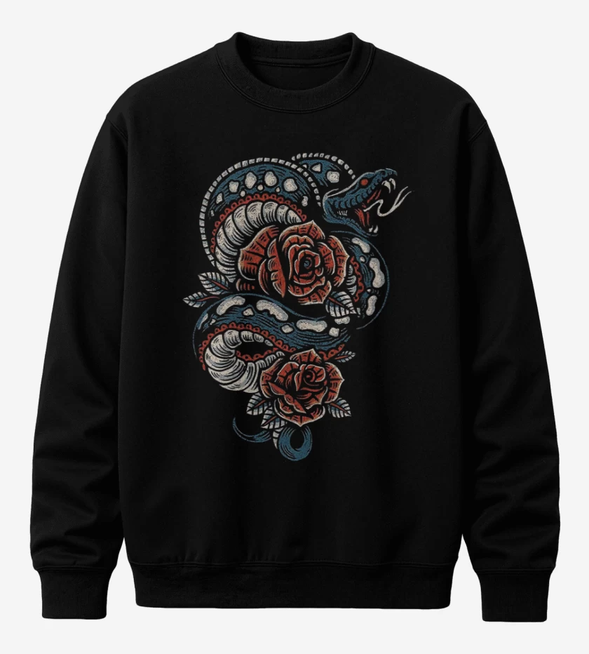 Poleron polo Snake and roses