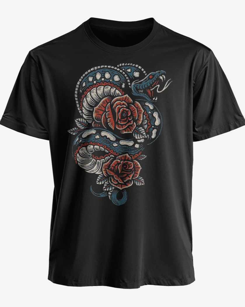 Polera premium Negro de Snake and roses