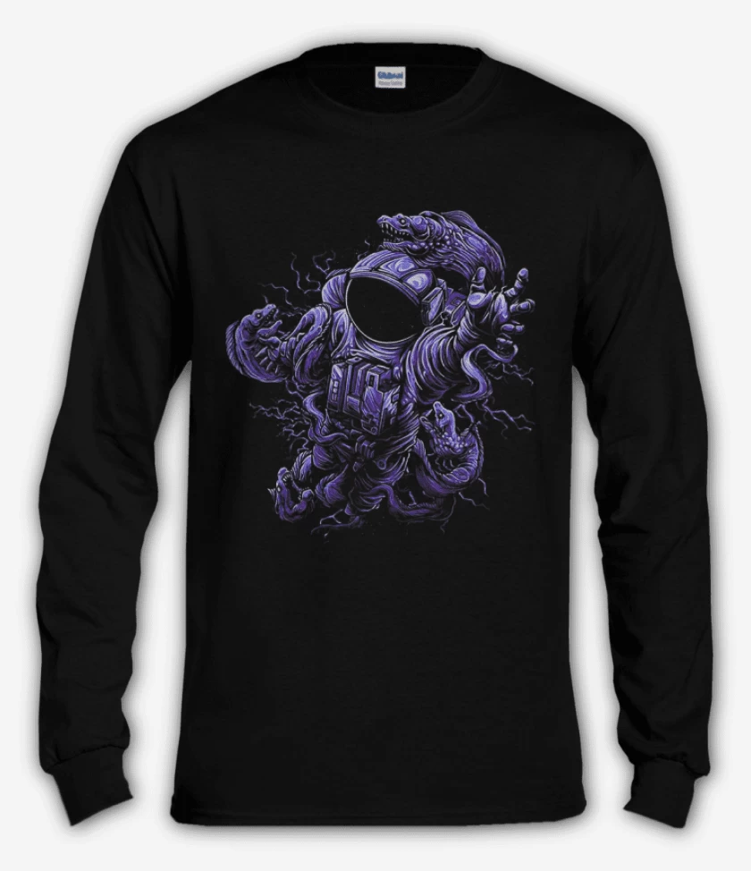 Polera manga larga Negro de astronauta 11