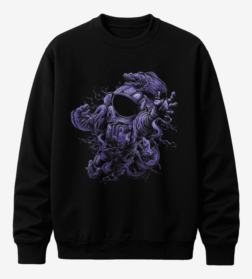 Poleron polo Negro de astronauta 11