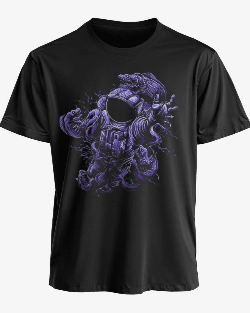 Polera premium Negro de astronauta 11