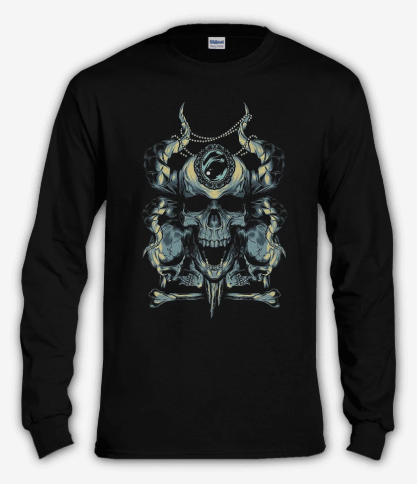 Polera manga larga Negro de Demonio