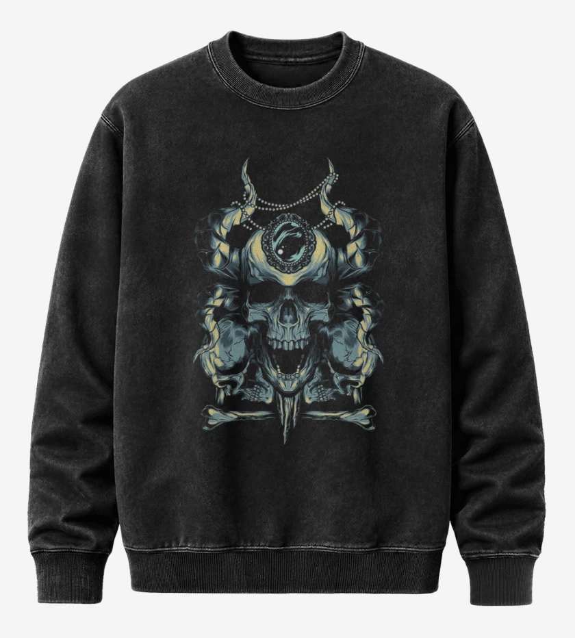 Poleron Polo Acid Wash Negro de Demonio