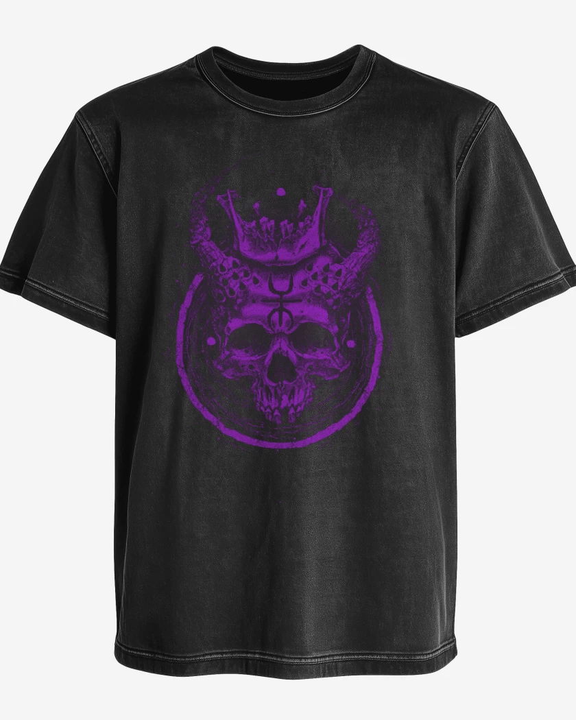 Polera desgastada Negro de King skull