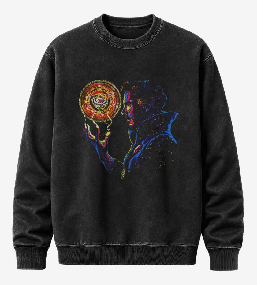Poleron Polo Acid Wash Negro de Doctor strange 2