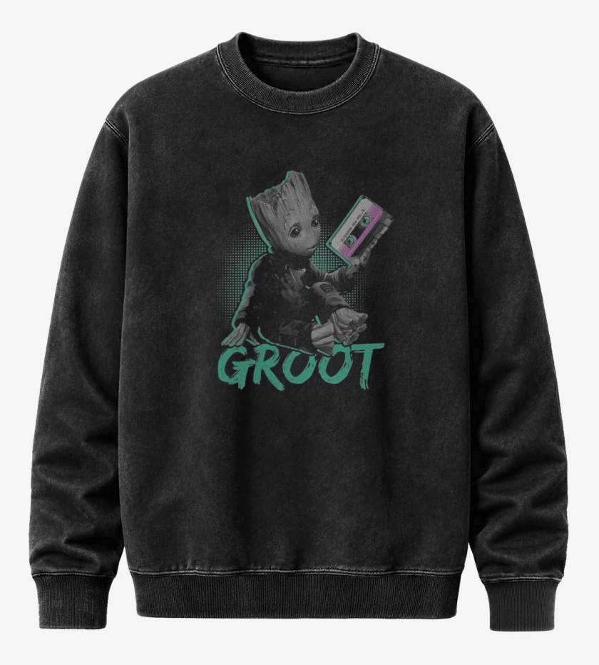 Poleron Polo Acid Wash Negro de groot