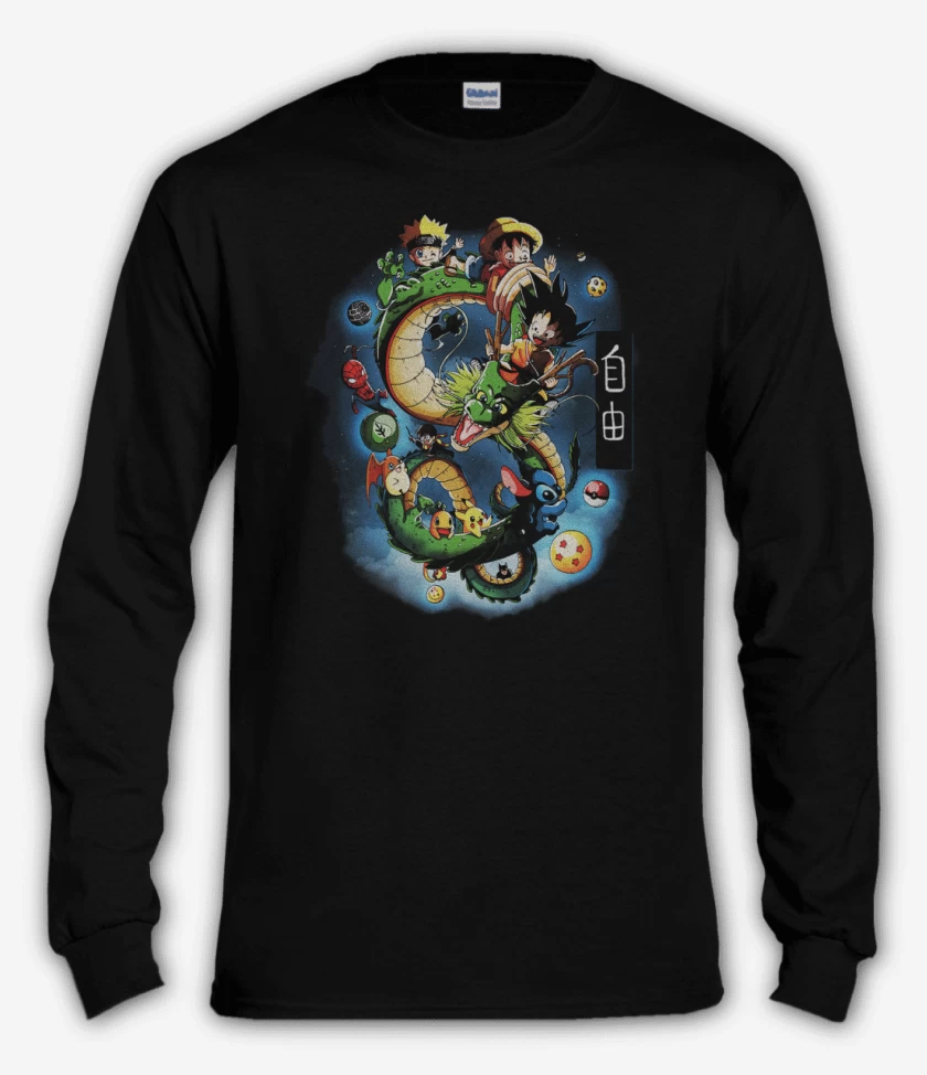 Polera manga larga Negro de Dragoncillo