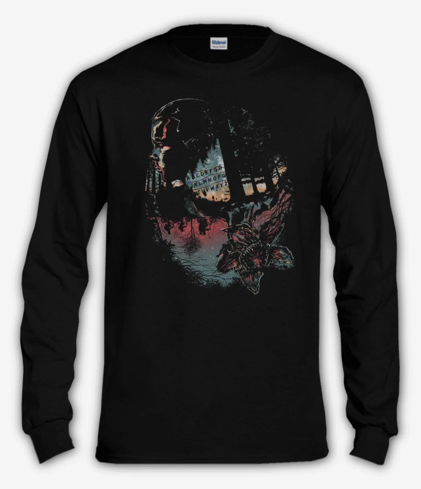Polera manga larga Negro de Stranger things 9