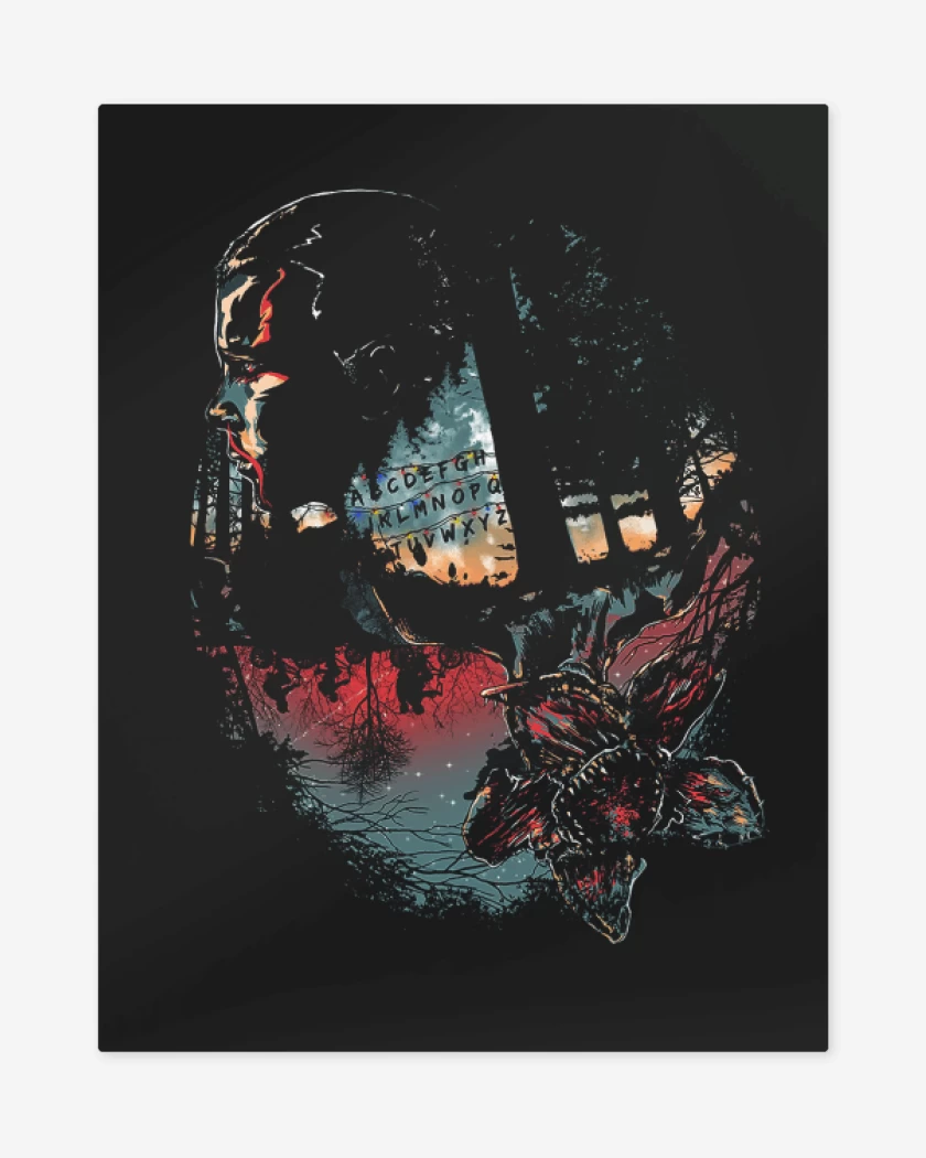 Print metalico Negro de Stranger things 9