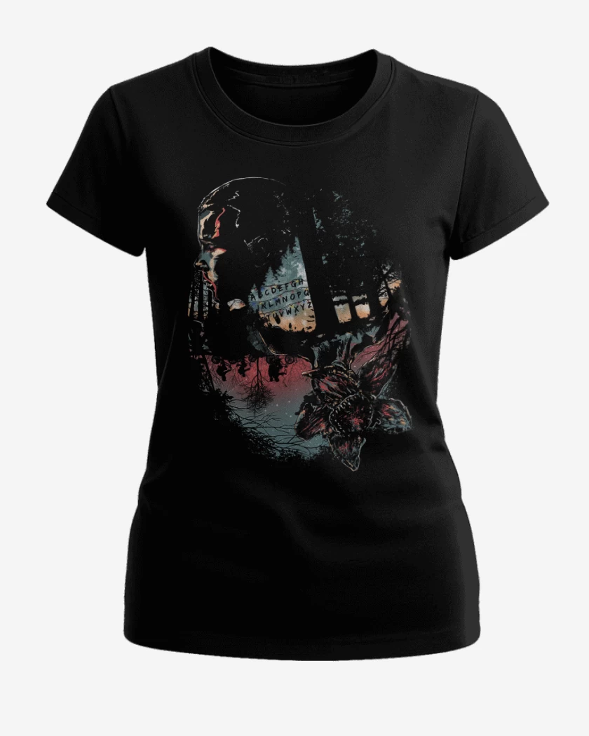 Polera de Mujer Negro de Stranger things 9