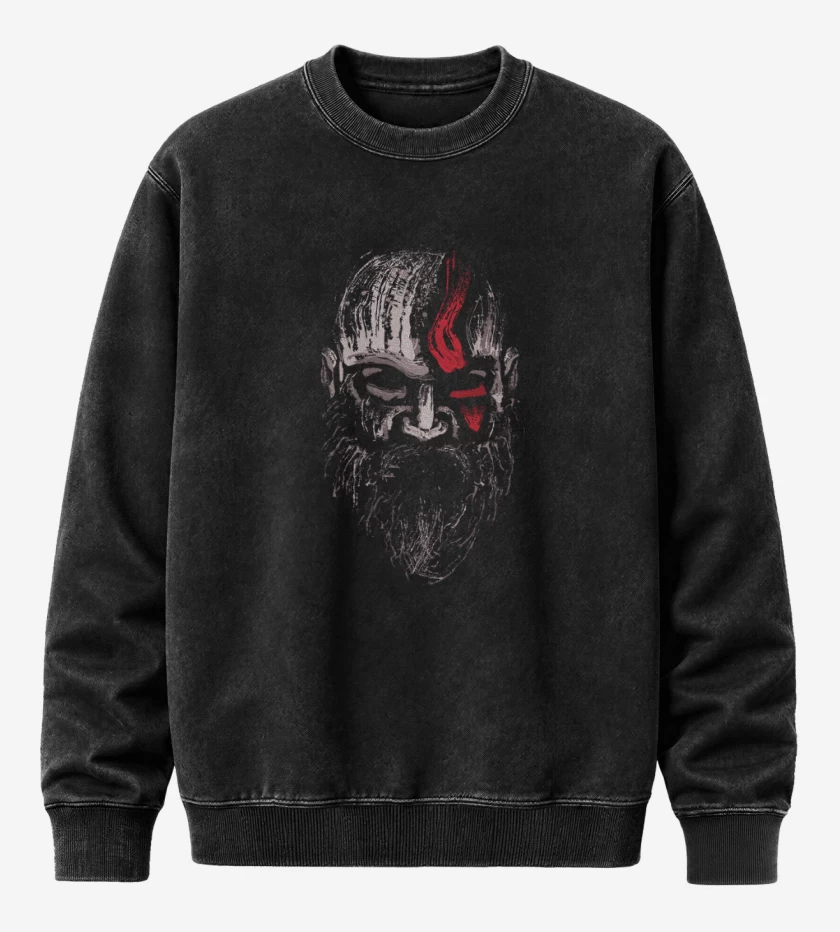 Poleron Polo Acid Wash Negro de Kratos full color