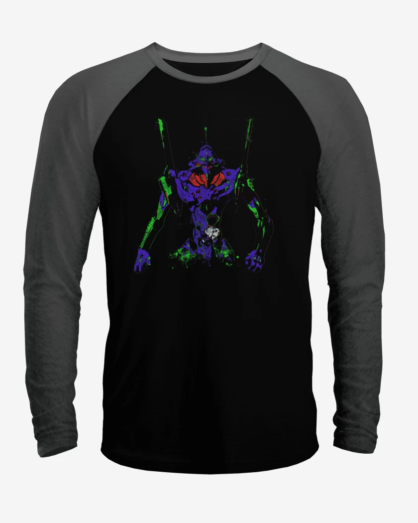 Polera Raglan Negro / Negro Heather de Eva 01