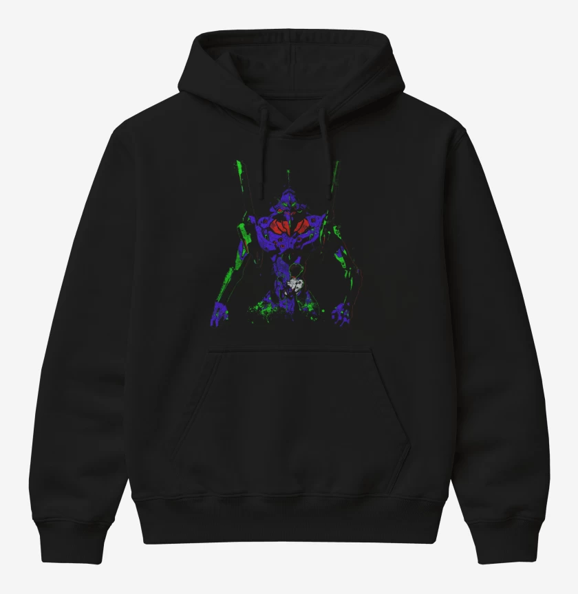 Poleron Canguro básico Negro de Eva 01
