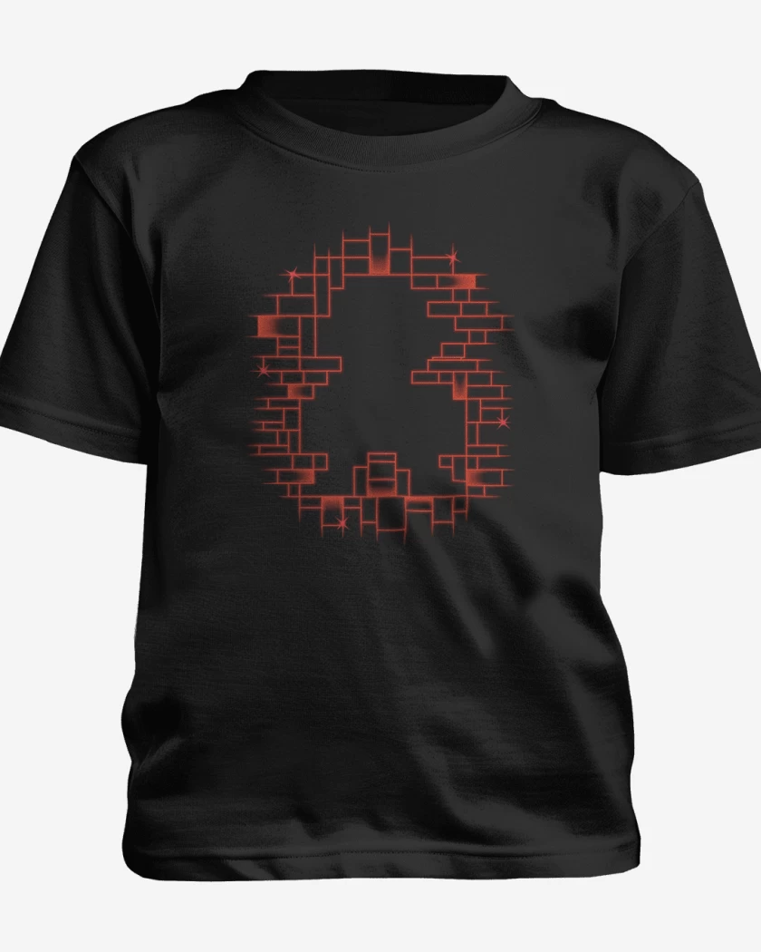 Polera de niño Negro de Super bigote ladrillos