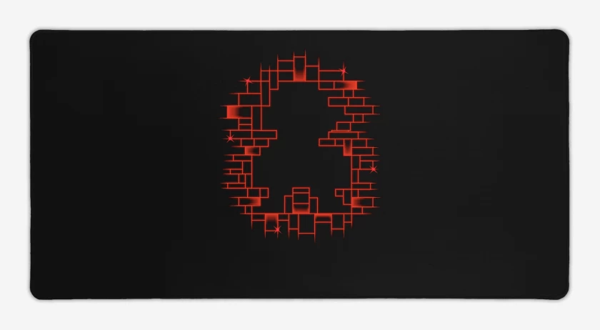 Mouse pad Gamer Negro de Super bigote ladrillos