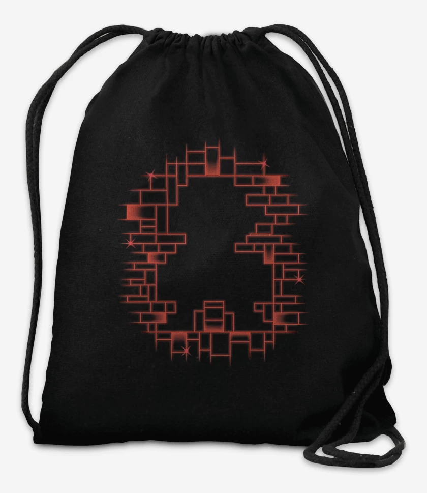 Mochila Negro de Super bigote ladrillos