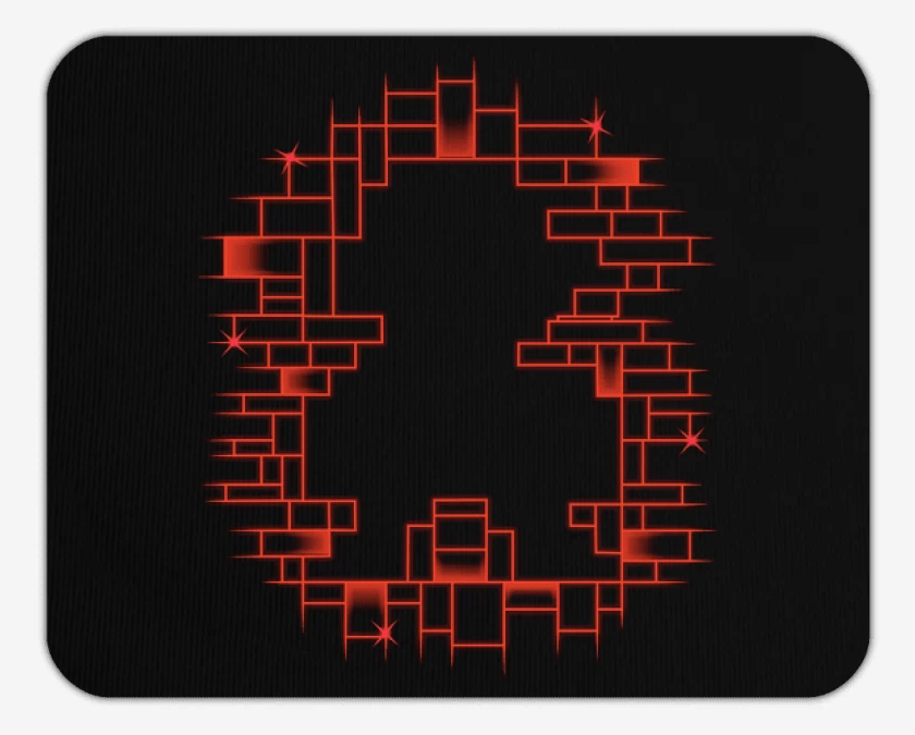 Mousepad Negro de Super bigote ladrillos