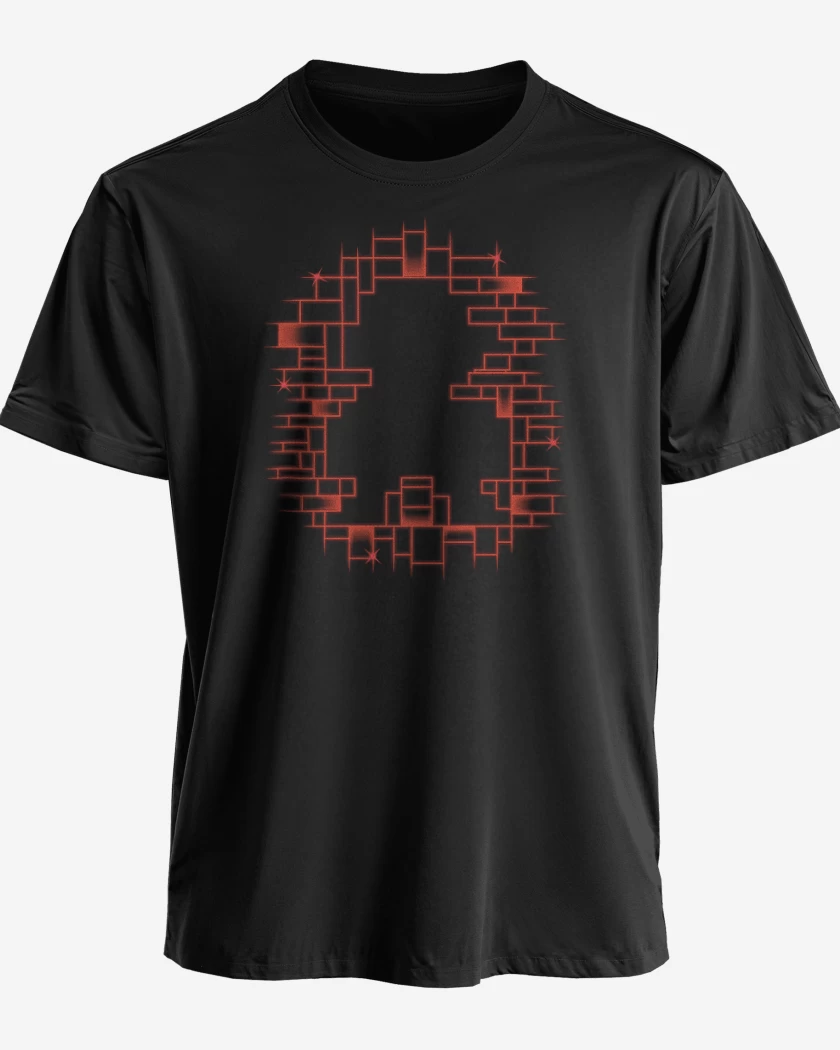 Polera premium Negro de Super bigote ladrillos
