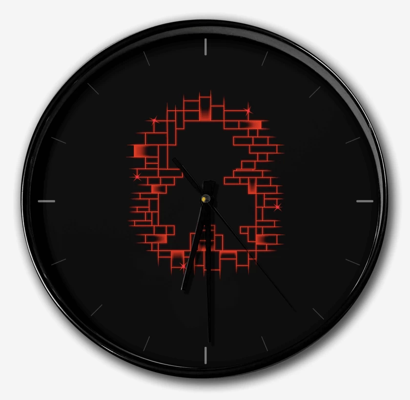 Reloj Negro de Super bigote ladrillos