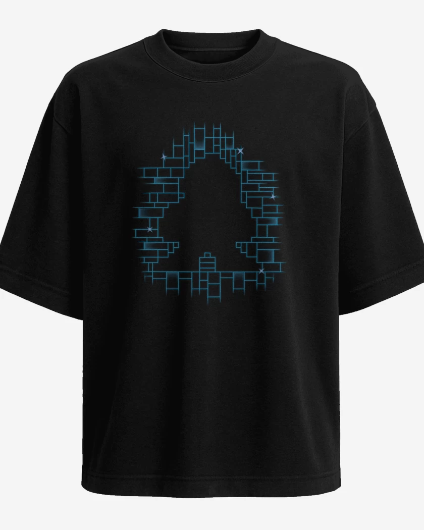 Polera Oversize Negro de Megaman full color