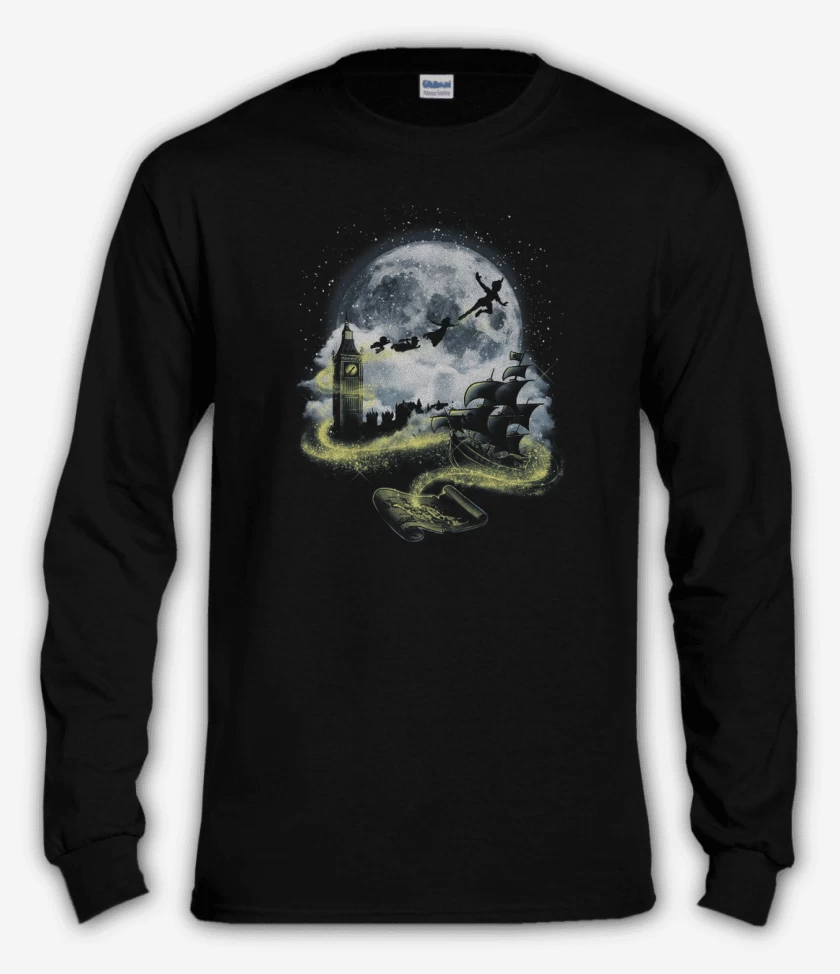 Polera manga larga Negro de Peter pan 
