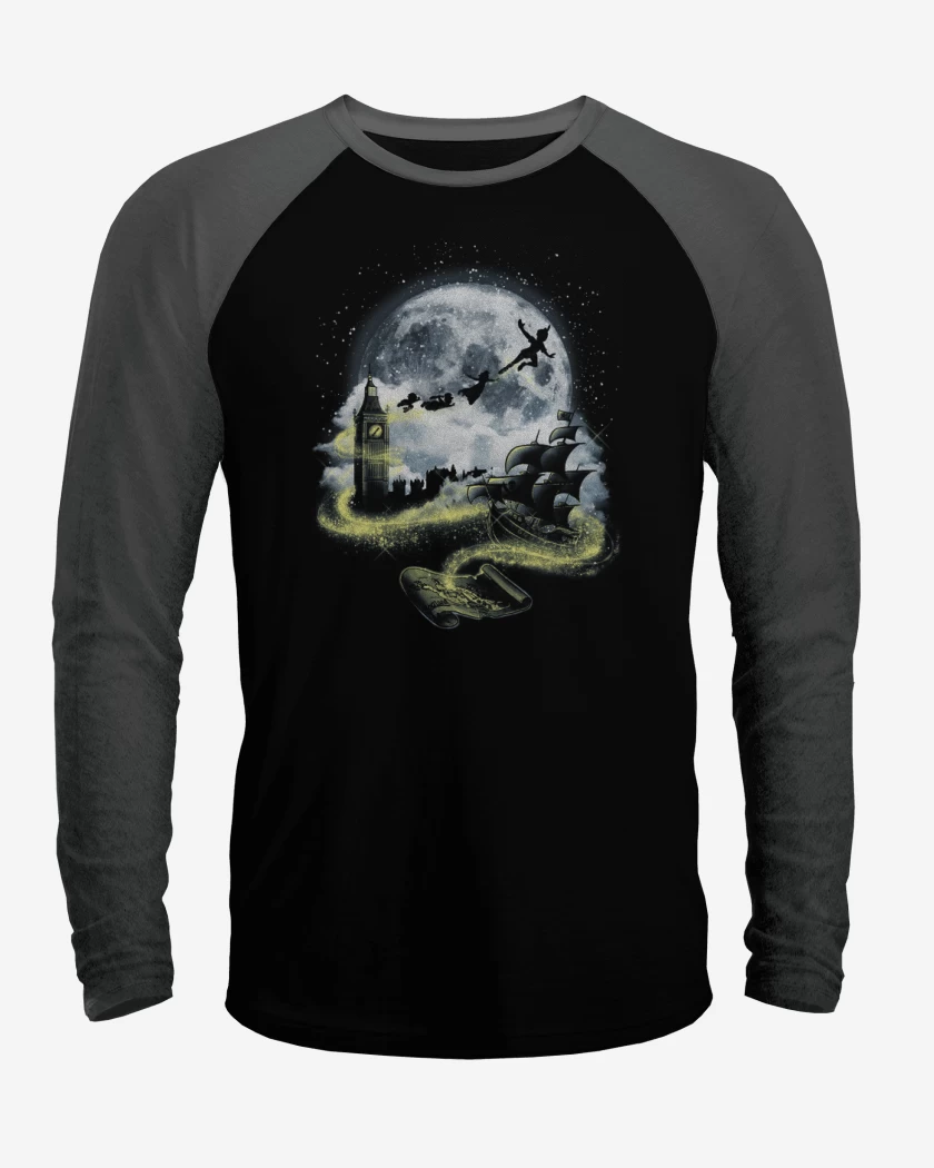 Polera Raglan Negro / Negro Heather de Peter pan 