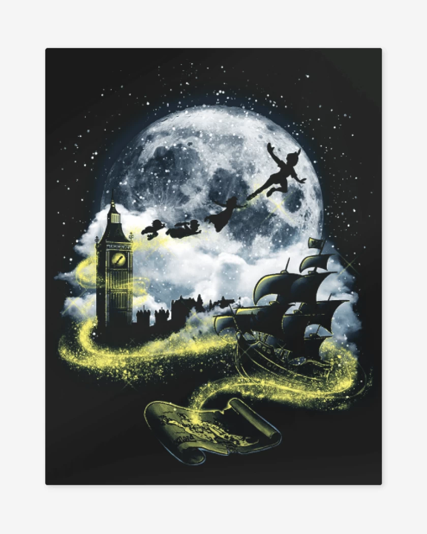 Print metalico Negro de Peter pan 