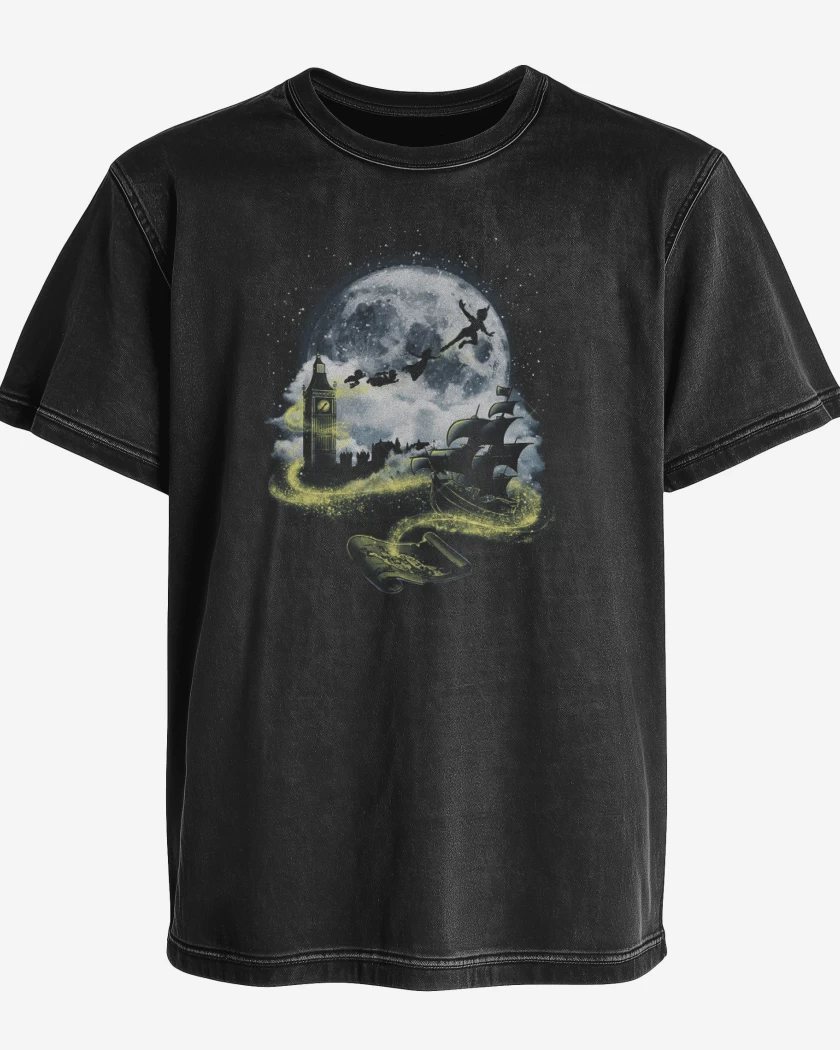 Polera desgastada Negro de Peter pan 