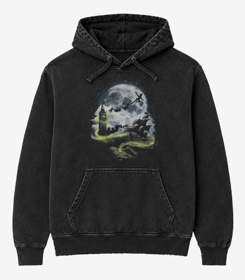 Poleron Canguro Acid Wash Negro de Peter pan 