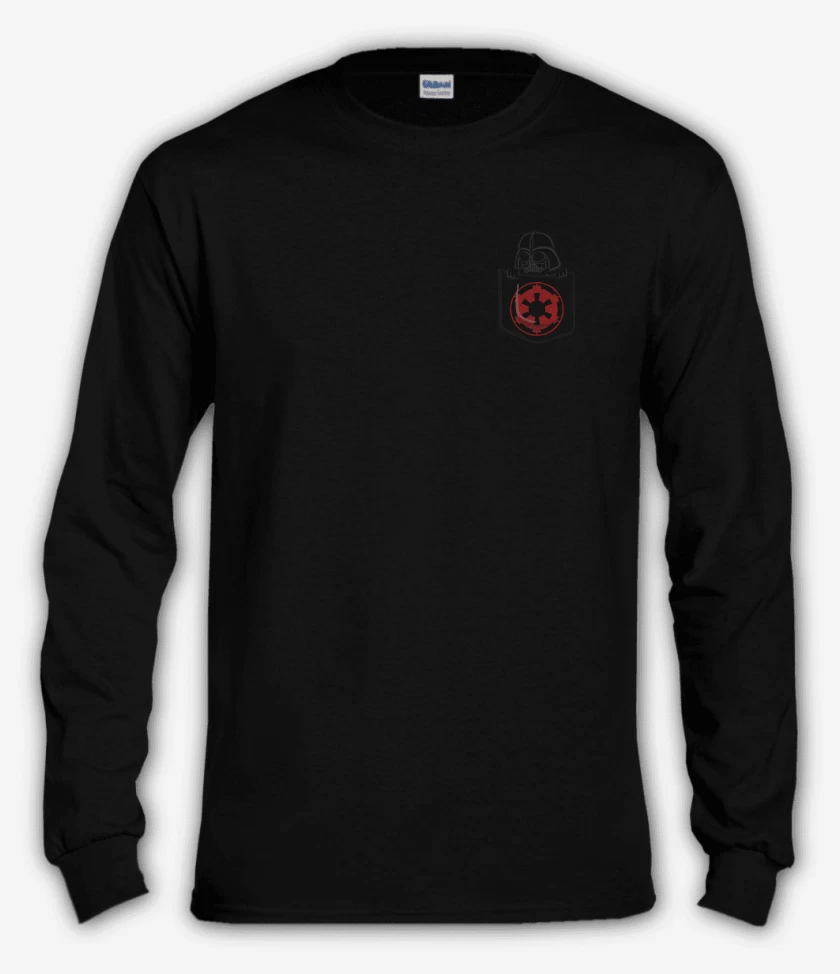 Polera manga larga Negro de vader bolsillo