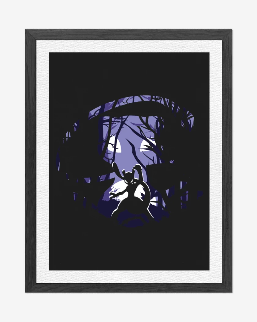 Cuadro decorativo Negro de Mewtwo